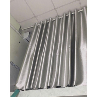 Rèm cửa màu xám bạc, rèm khoen, chống nắng cản sáng 80%, ngăn được hơi máy lạnh, cửa sổ, cửa chính, gác lửng.