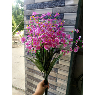 Hoa lan vũ nữ giả loại 1 cành dài 70cm - Set 10 cành - Hoa giả decor trang trí nhà cửa
