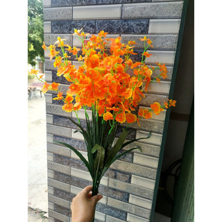 Hoa lan vũ nữ giả loại 1 cành dài 70cm - Set 10 cành - Hoa giả decor trang trí nhà cửa