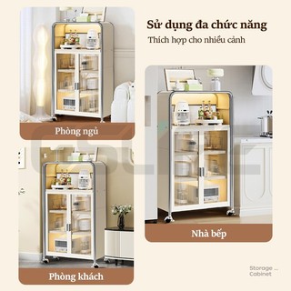 GSlife Kệ Nhà Bếp Có Bánh Xe-Kệ Lò Vi Sóng Đa Năng 60/80cm, Kệ Để Đồ Có Từ