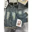 Quần Jean Baggy Nữ Rách Vảy Sơn Túi Thêu 407 - 408