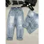 Quần Jean Baggy Nữ Rách Vảy Sơn Túi Thêu 407 - 408