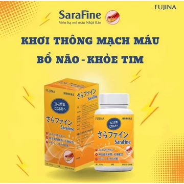 Hộp Viên ổn định mỡ máu SARAFINE Giảm lượng mỡ trong máu, giảm tình trạng gan nhiễm mỡ.