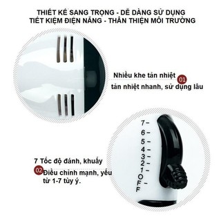 Máy Đánh Trứng Cầm Tay 7 Tốc Độ - Máy Khuấy Đánh Trứng Mini Đa Năng - Động Cơ Lõi Đồng Mạnh Mẽ