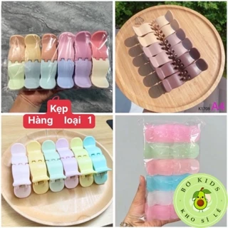 SET 12 Kẹp Tóc Càng Cua Đầu Vuông 12 Màu Cao Cấp , Vỉ 12 Chiếc kẹp tóc hàng loại 1 giá buôn rẻ