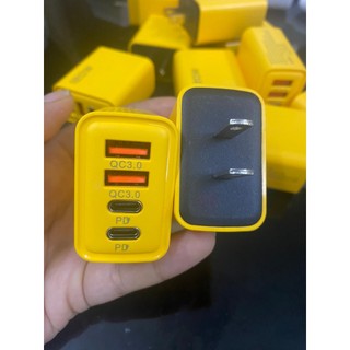 Bộ sạc 120W 4 Cổng, dây sạc bọc dù 4 trong 1 65W, dây 3 đầu, Sạc nhanh, AN Toàn