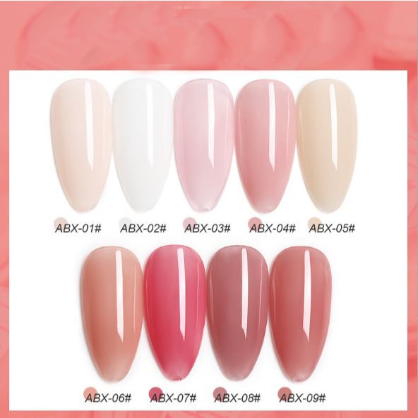 Sơn gel AS THẠCH MỚI mã ABX, sơn cát ASH, AMJ 9 chai đỏ nhọn, mã HS 12 chai 15ml