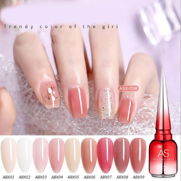 Sơn gel AS THẠCH MỚI mã ABX, sơn cát ASH, AMJ 9 chai đỏ nhọn, mã HS 12 chai 15ml