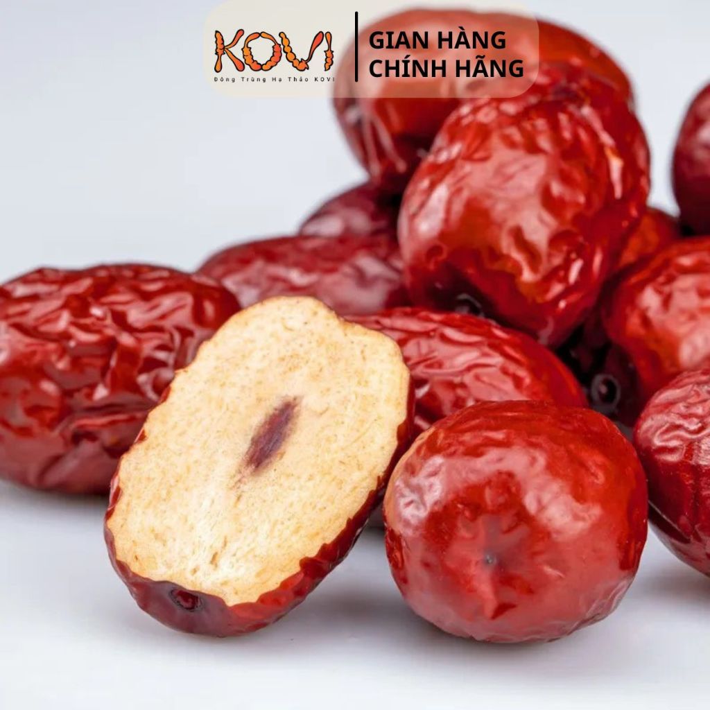 Táo đỏ KOVI chín sấy khô, nguyên liệu phù hợp với Đông trùng hạ thảo, chưng yến, hầm canh, pha trà