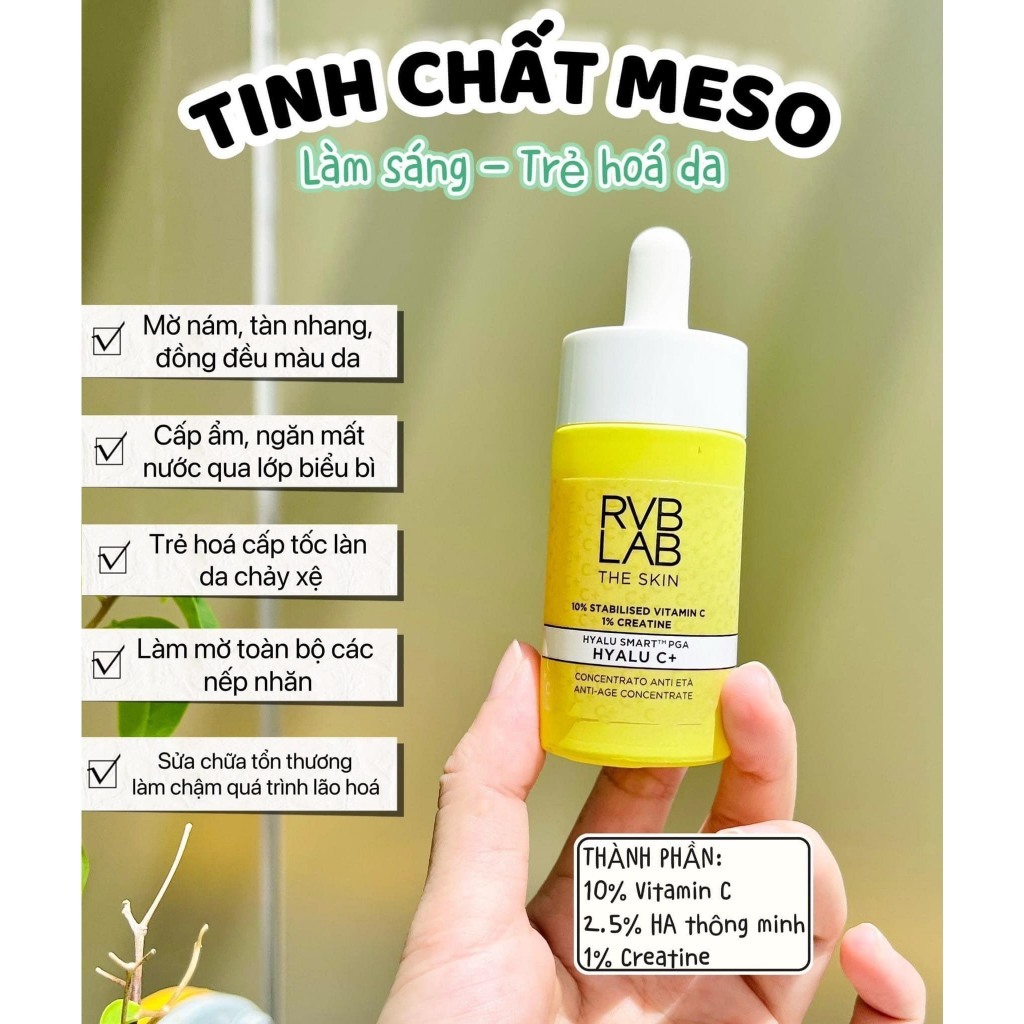 Serum MESO C Làm Sáng, Dưỡng Ẩm Trắng, Da Căng Bóng, Sáng Hồng Đều Màu Và Mịn Màng