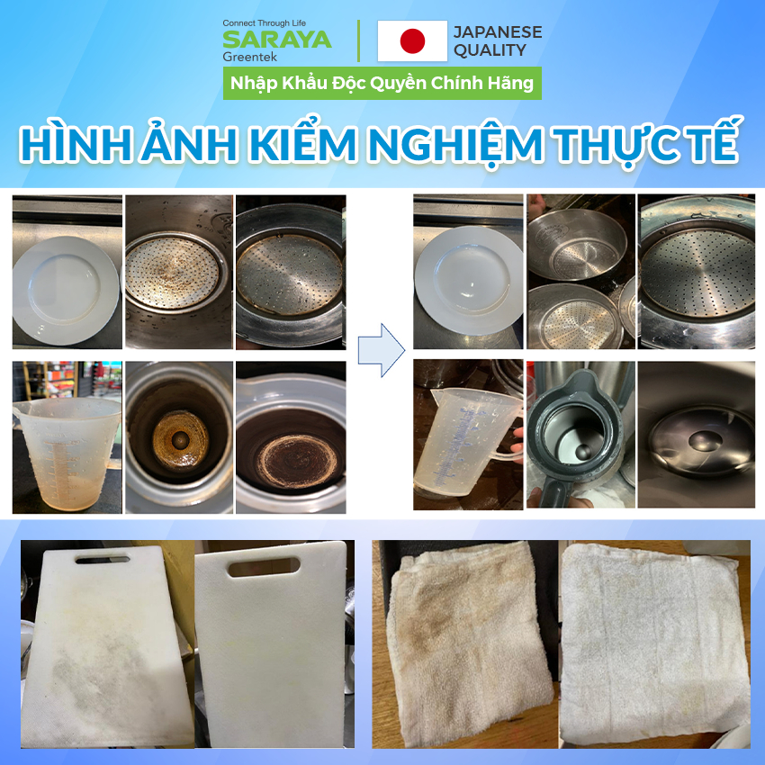 Ảnh Bột tẩy trắng,sát khuẩn và khử mùi SARAYA OXYGEN BLEACH dùng men sứ, bát đĩa ly, quần áo, lồng máy giặt, bình sữa trẻ em 3