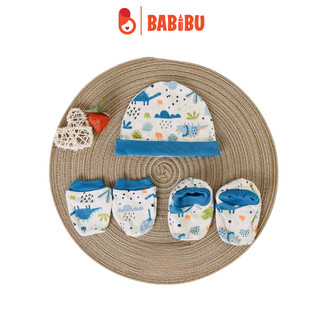 Set mũ bao tay chân Sunnozy cotton mềm mại cho bé từ 0-3 tháng