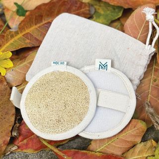 (Mộc Xơ) Bông rửa mặt Xơ mướp tự nhiên -  Matxa mặt, tẩy trang - Thay thế cho bông mút rửa mặt, mút rửa mặt bọt biển