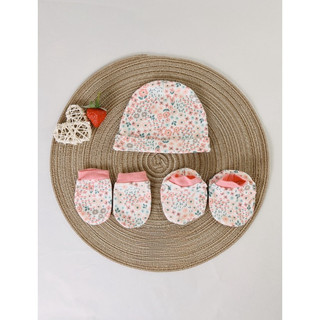 Set mũ bao tay chân Sunnozy cotton mềm mại cho bé từ 0-3 tháng