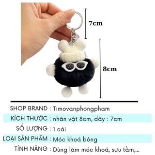 Móc Khoá Bông Cục Lông Xù Cute Vô Tri Độc Lạ Cặp Đôi Xinh Timo PK63