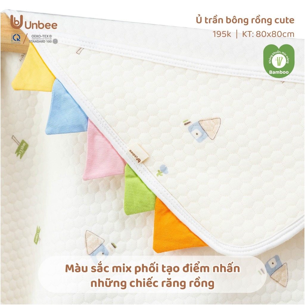 Ủ Xô Trần Bông Unbee Kích Thước 80 * 80 cm Dày Dặn Thấm Hút Mồ Hôi