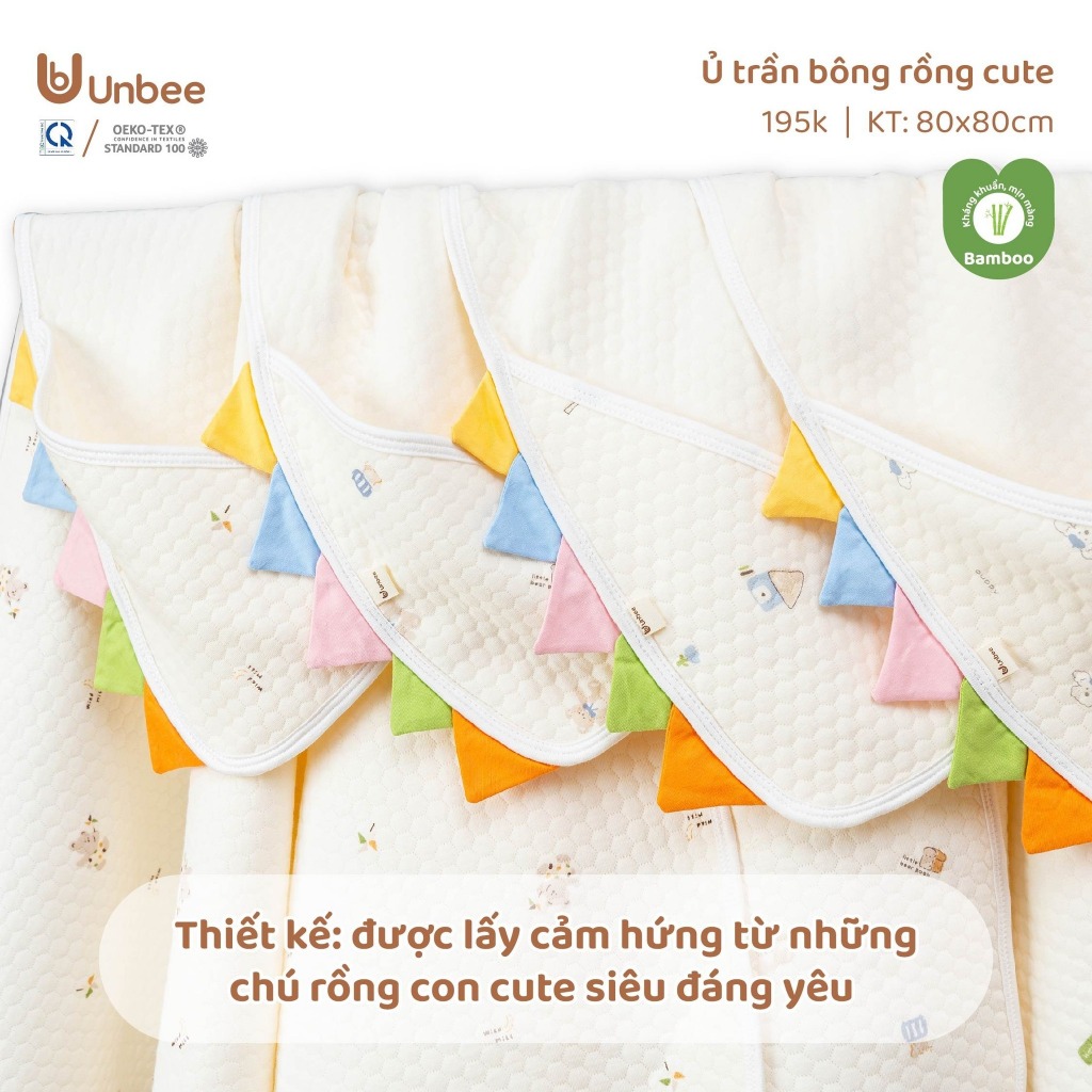 Ủ Xô Trần Bông Unbee Kích Thước 80 * 80 cm Dày Dặn Thấm Hút Mồ Hôi