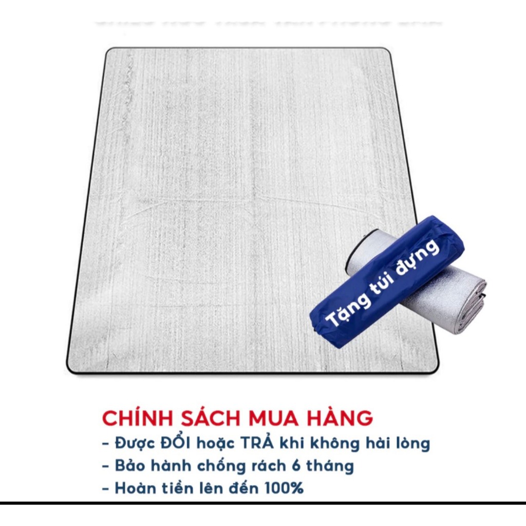 Ảnh Chiếu ngủ văn phòng buổi trưa ❌TẶNG KÈM TÚI❌, Tấm thảm trải lót bạc gấp gọn cách nhiệt đơn đôi loại lớn ETAMI 4