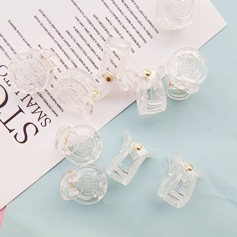 PHÔI KẸP TÓC MINI TRONG SUỐT LÀM HANDMADE