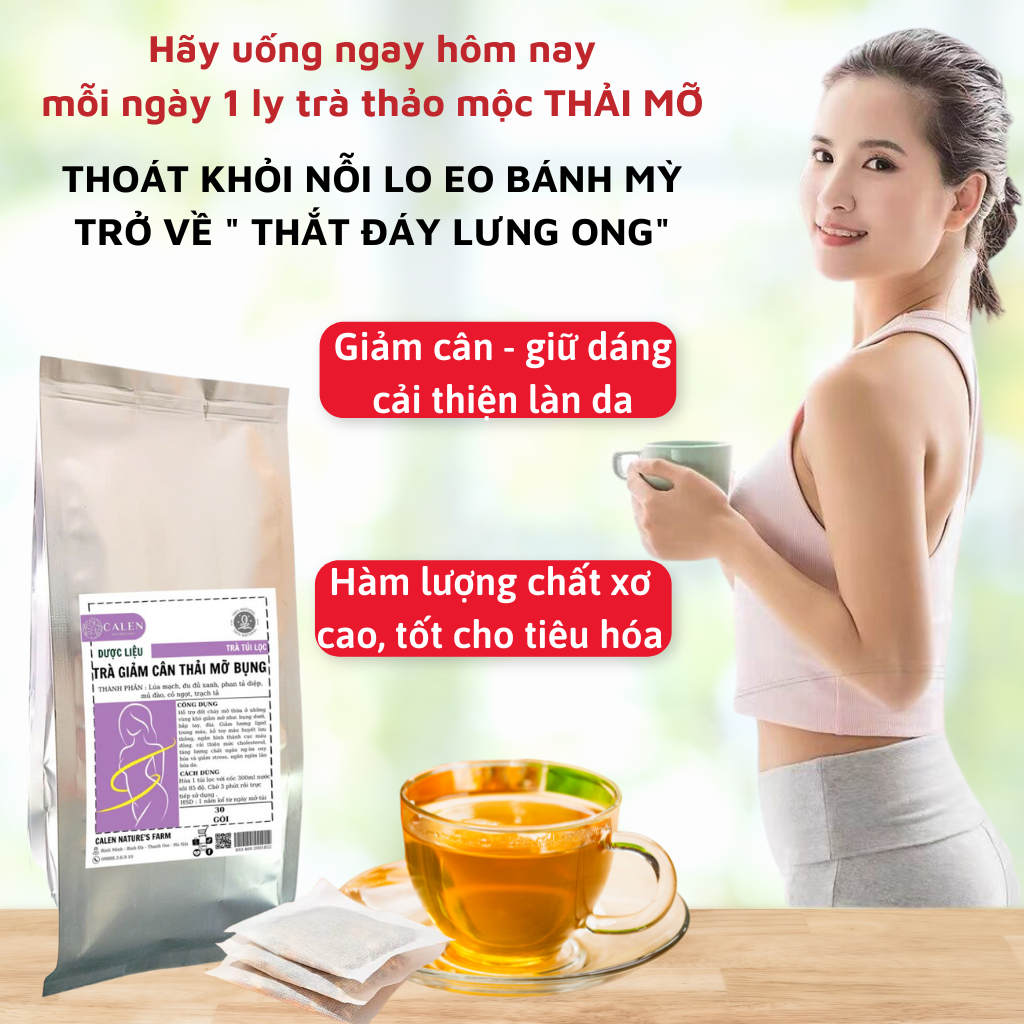 [Thải mỡ toàn thân] Trà túi lọc tiêu mỡ bụng giúp đốt cháy mỡ bụng, đùi, bắp tay, chân, giúp cơ thể thon gọn, săn chắc