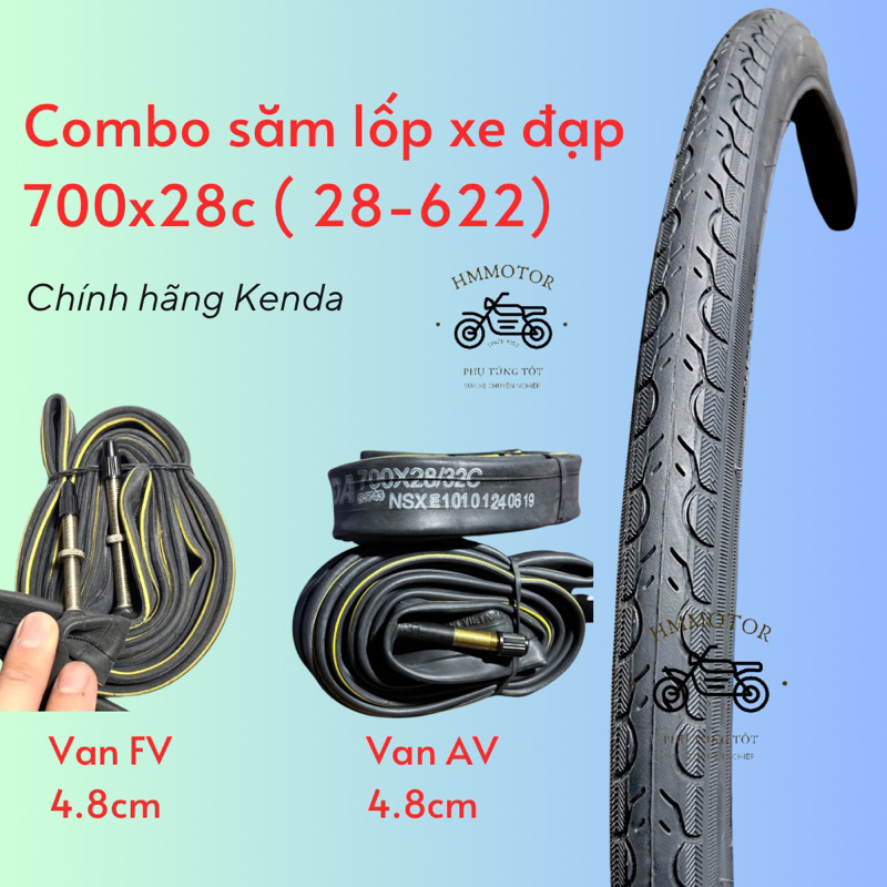 Combo săm lốp (ruột vỏ) xe đạp 700x28 (28-622) Kenda | Shopee Việt Nam