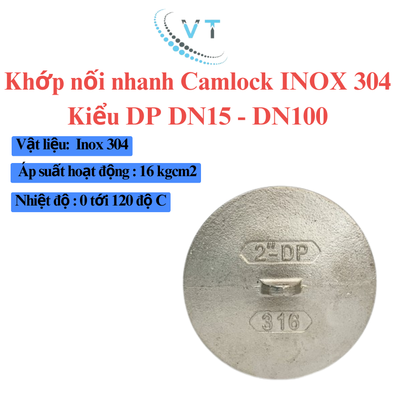 Khớp nối nhanh Camlock INOX 304 Kiểu DP DN15 - DN100