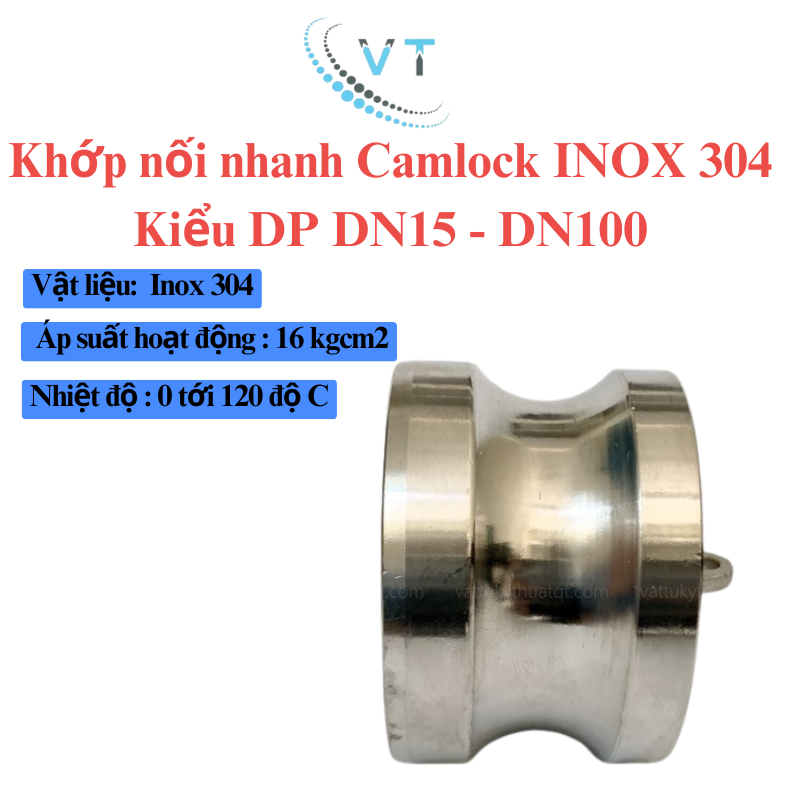 Khớp nối nhanh Camlock INOX 304 Kiểu DP DN15 - DN100