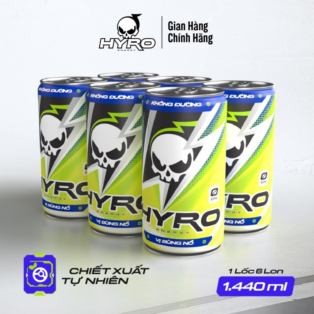 Ảnh Combo 2 lốc Nước tăng lực Hyro không bổ sung đường 3