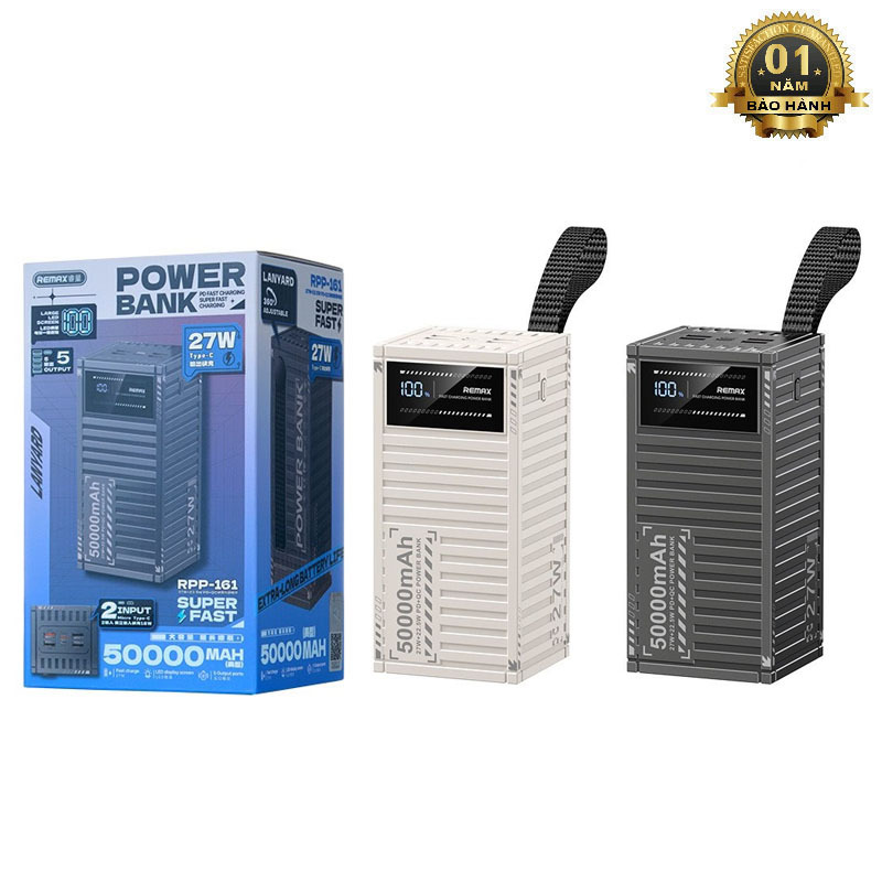 Pin dự phòng siêu nhanh 27W REMAX RPP-161 Container 50000mah, 6 cổng ...