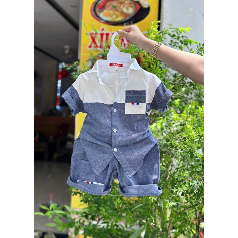 set sơmi thiết kế cao cấp cho bé trai TONIBRAND