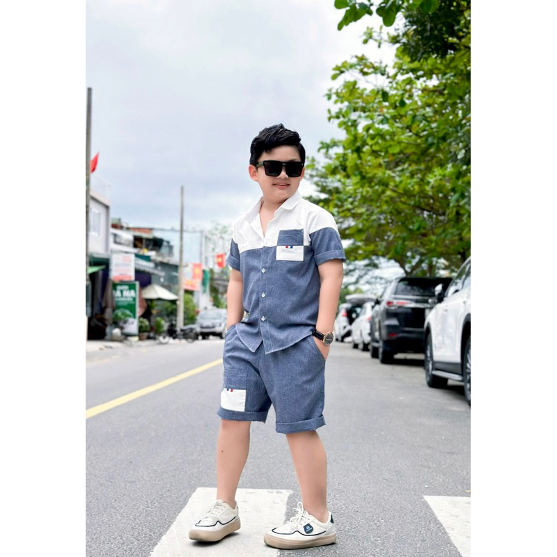 set sơmi thiết kế cao cấp cho bé trai TONIBRAND