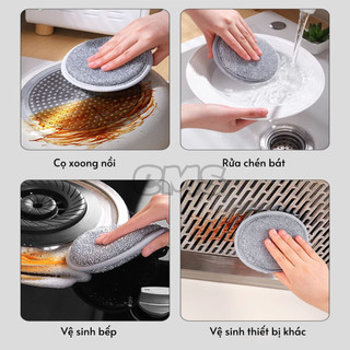 Miếng Bọt Biển Rửa Chén - Set 3 Miếng 3 Lớp Cọ Xoong Nồi Giẻ Rửa Bát Đĩa Đa Năng Siêu Tạo Bọt - Kho Sỉ Gia Dụng Alulu