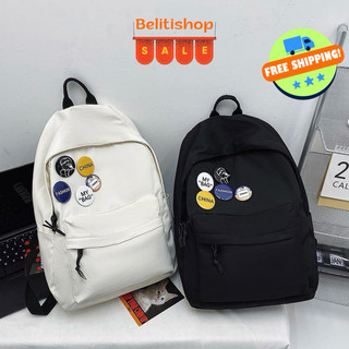 Balo Unisex phong cách Hàn Quốc đơn giản nhiều ngăn full phụ kiện Beliti