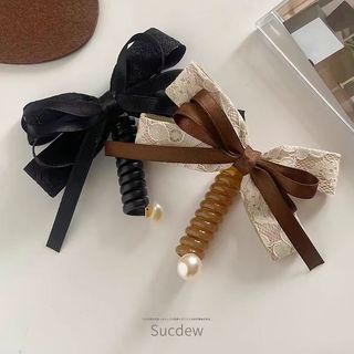 Dây Buộc Tóc Lò Xo Đuôi Ngựa Co Giãn Đính Nơ/ Trái Tim Xinh Xắn K381