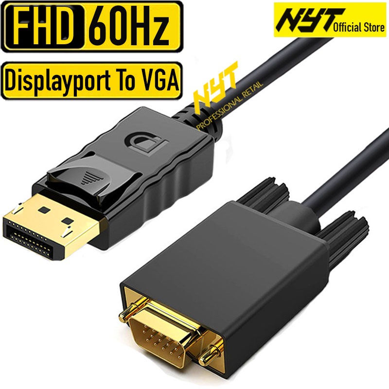 Dây Displayport Sang VGA NYT Tròn Dẻo Hỗ Trợ FullHD 1080P 60Hz | Shopee ...