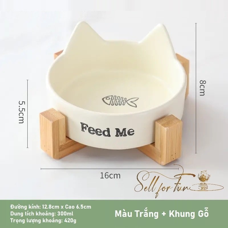 Tô Sứ Bát Sứ Cho Thú Cưng Và Khung gỗ
