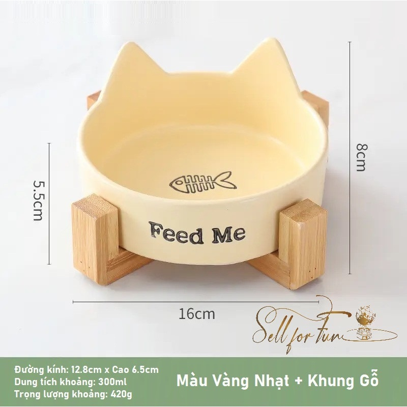 Tô Sứ Bát Sứ Cho Thú Cưng Và Khung gỗ