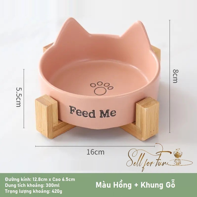 Tô Sứ Bát Sứ Cho Thú Cưng Và Khung gỗ