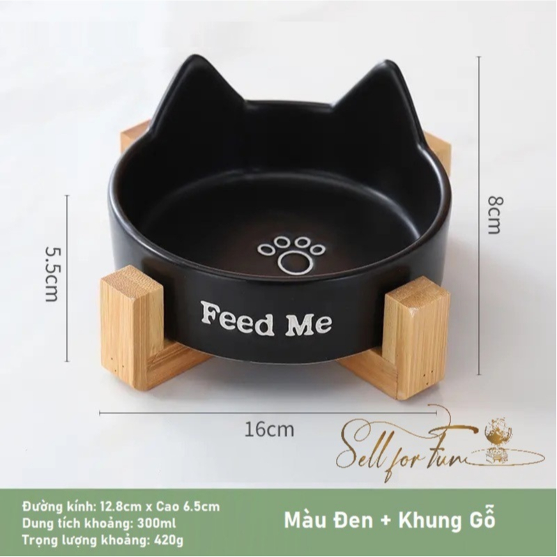 Tô Sứ Bát Sứ Cho Thú Cưng Và Khung gỗ
