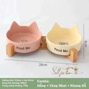 Tô Sứ Bát Sứ Cho Thú Cưng Và Khung gỗ