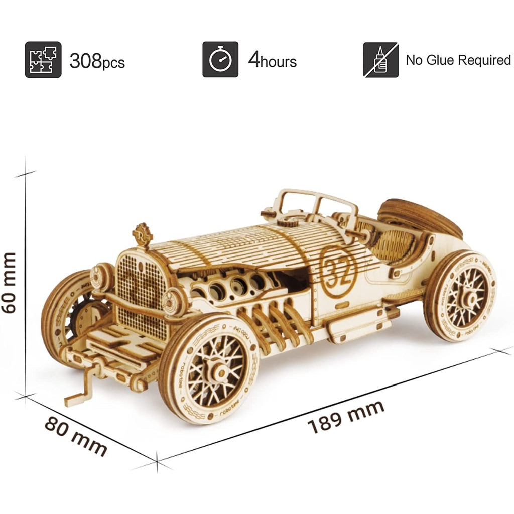 Đồ Chơi Lắp Ráp Mô Hình Gỗ 3D ROBOTIME ROKR Xe Tải Xe Lửa Tàu Hỏa Xe Thể Thao MC401 MC501 MC502 MC701