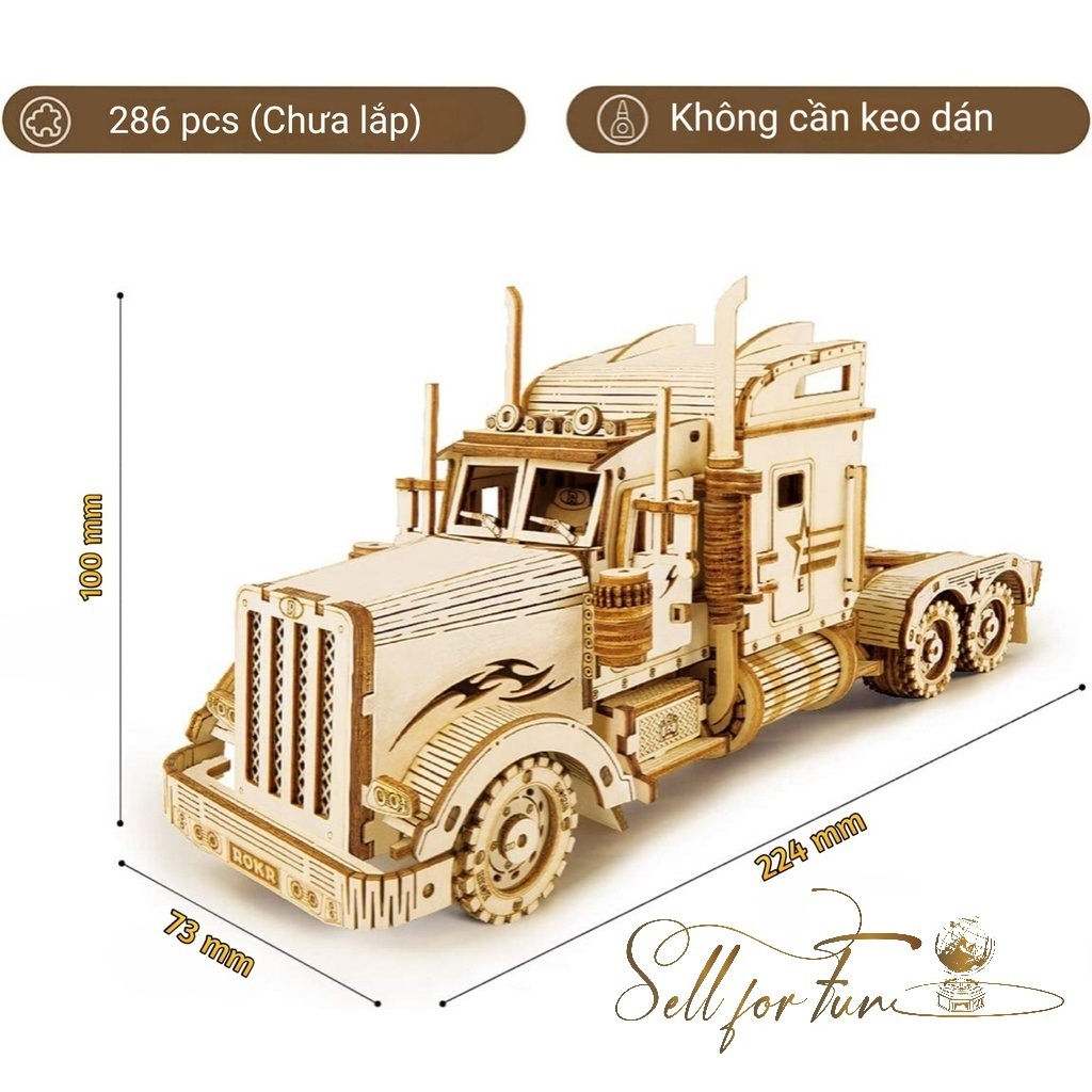 Đồ Chơi Lắp Ráp Mô Hình Gỗ 3D ROBOTIME ROKR Xe Tải Xe Lửa Tàu Hỏa Xe Thể Thao MC401 MC501 MC502 MC701