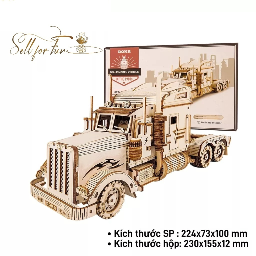 Đồ Chơi Lắp Ráp Mô Hình Gỗ 3D ROBOTIME ROKR Xe Tải Xe Lửa Tàu Hỏa Xe Thể Thao MC401 MC501 MC502 MC701
