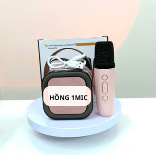 Loa Bluetooth Máy Karaoke Mini K12 Có 1 Micrô Không Dây, Loa Wirrless Di Động Có Đèn Tiệc Quà Tặng Sinh Nhật