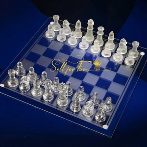 Bộ Cờ Vua Thủy Tinh Đồ Chơi Bàn Cờ Vua Cao Cấp Glass Chess