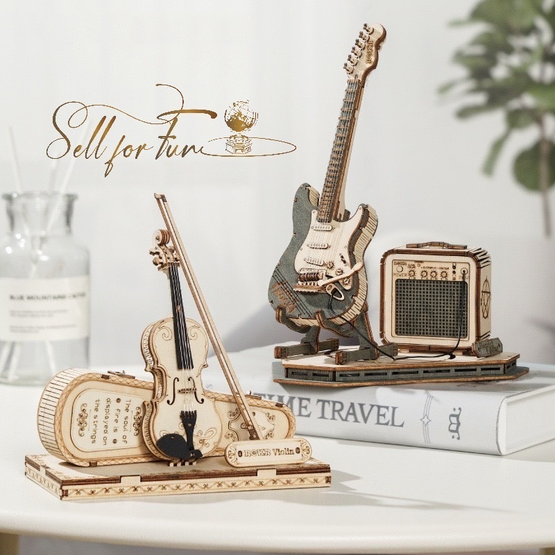 Đồ Chơi Lắp Ráp Mô Hình Gỗ 3D ROBOTIME ROKR Nhạc Cụ Music Instrument TG604K TG605K