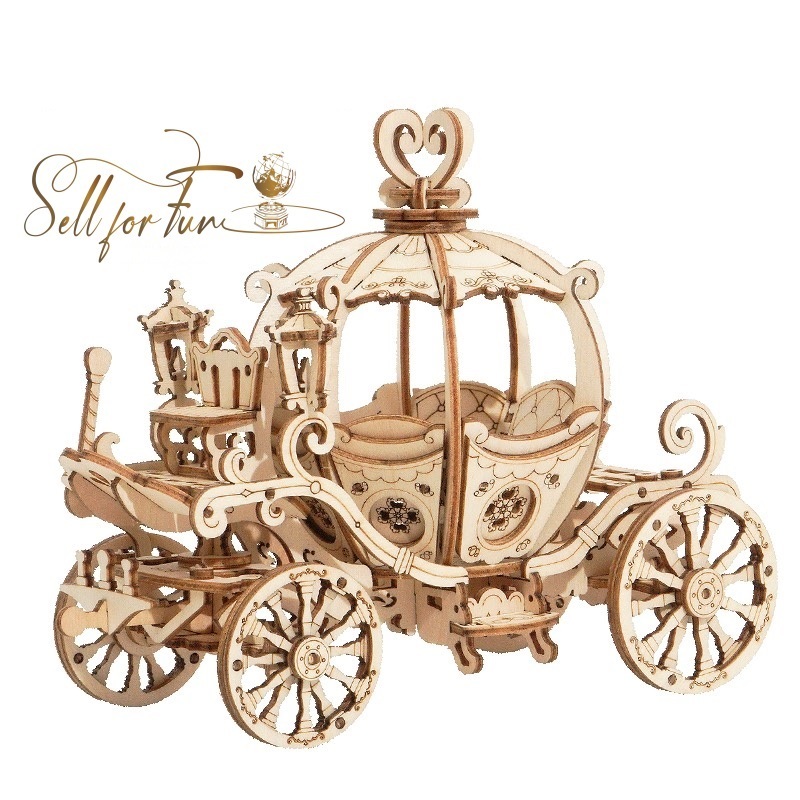 Đồ Chơi Lắp Ráp Mô Hình Gỗ 3D ROBOTIME Xe Bí Ngô ROLIFE Pumpkin Cart TG302