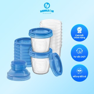 Combo Cốc Trữ Sữa + Cổ Nối Philips Avent Mẫu Mới  Dung Tích 180 ml