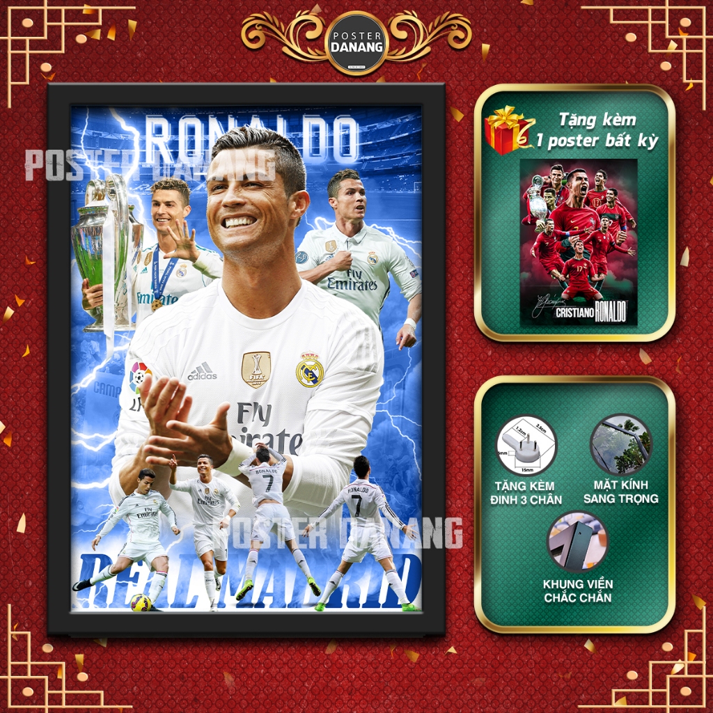 POSTER RONALDO Real Madrid - POSTER BÓNG ĐÁ- KHUNG ẢNH RONALDO TREO ...