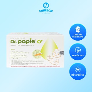 Gạc răng miệng cho bé Dr.Papie hộp 30 gói (từ 0 tháng)